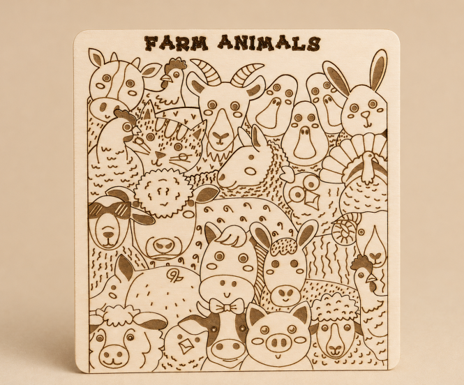 Puzzle din lemn „Animale”